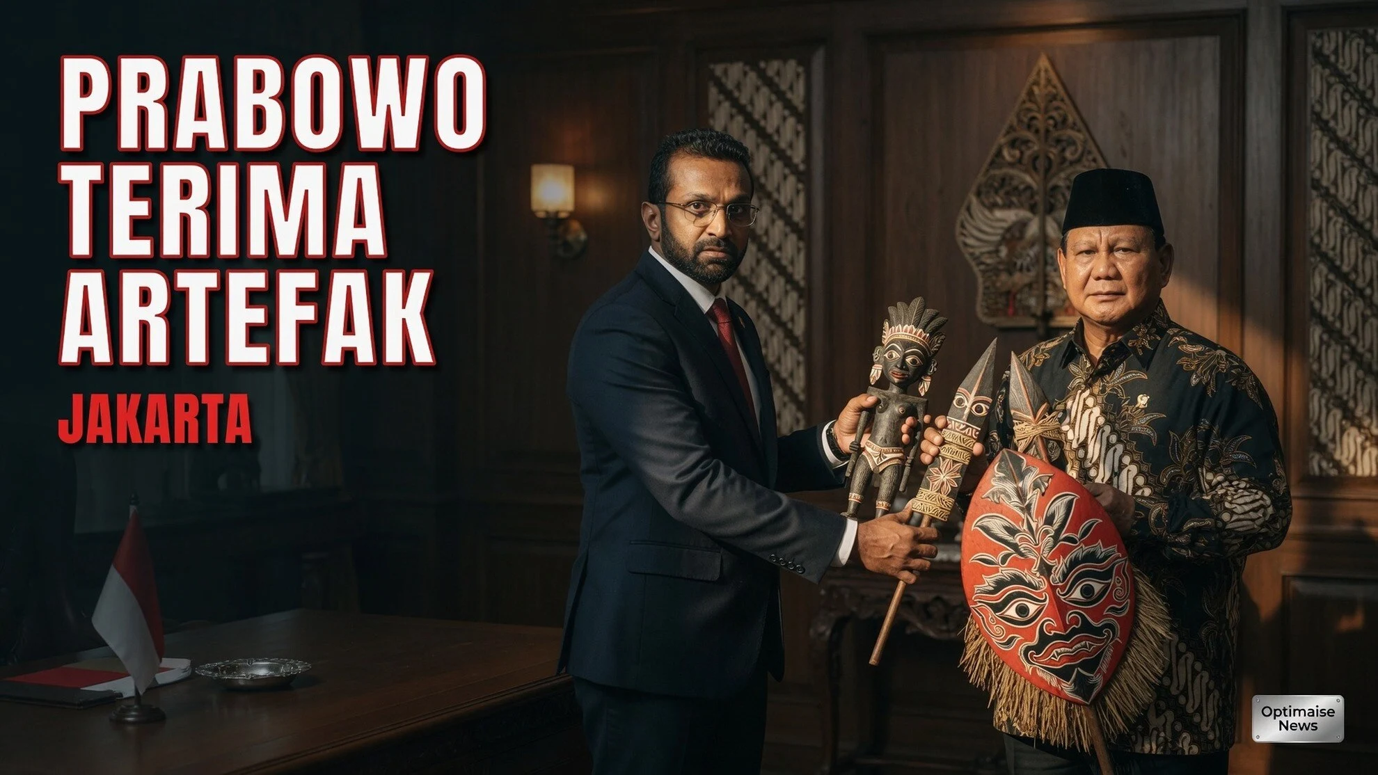 Prabowo Terima Artefak Dani-Asmat dari FBI di Kertanegara