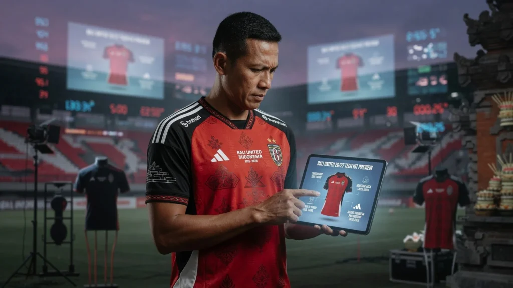Jersey Merah-Hitam-Putih Dapat Sentuhan Budaya Bali Plus Teknologi Ringan