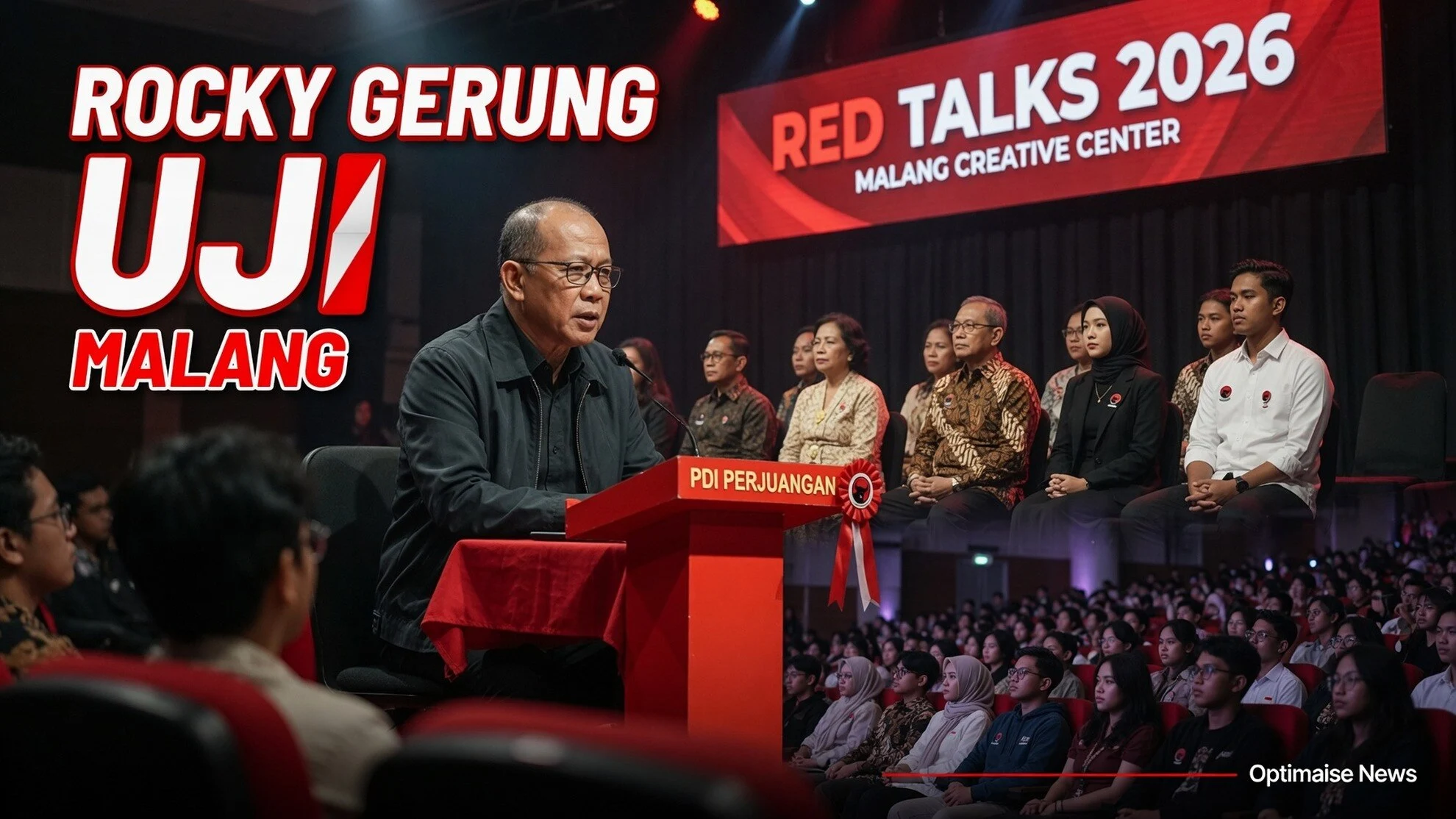 Rocky Gerung Uji Kepercayaan Politik di Red Talks 2026 Malang