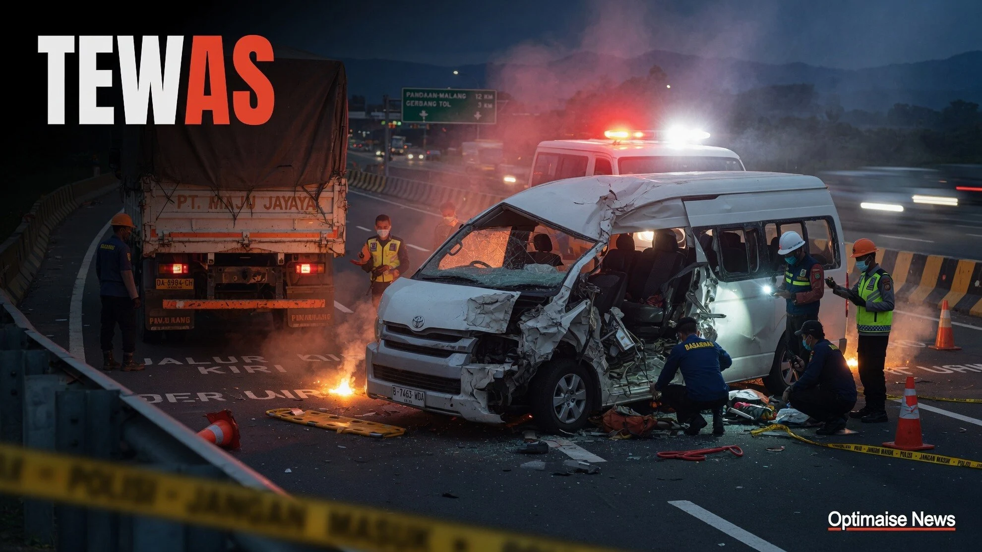 Rombongan Makassar Tabrak Truk di Tol Pandaan, 3 Tewas