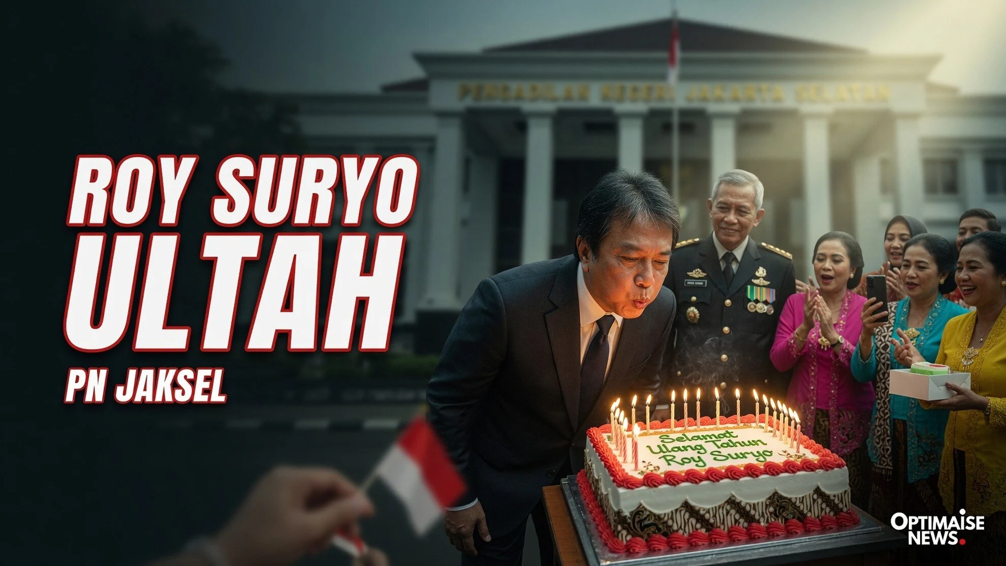Roy Suryo Ultah 58 di PN Jaksel: Kue Pertama untuk Oegroseno