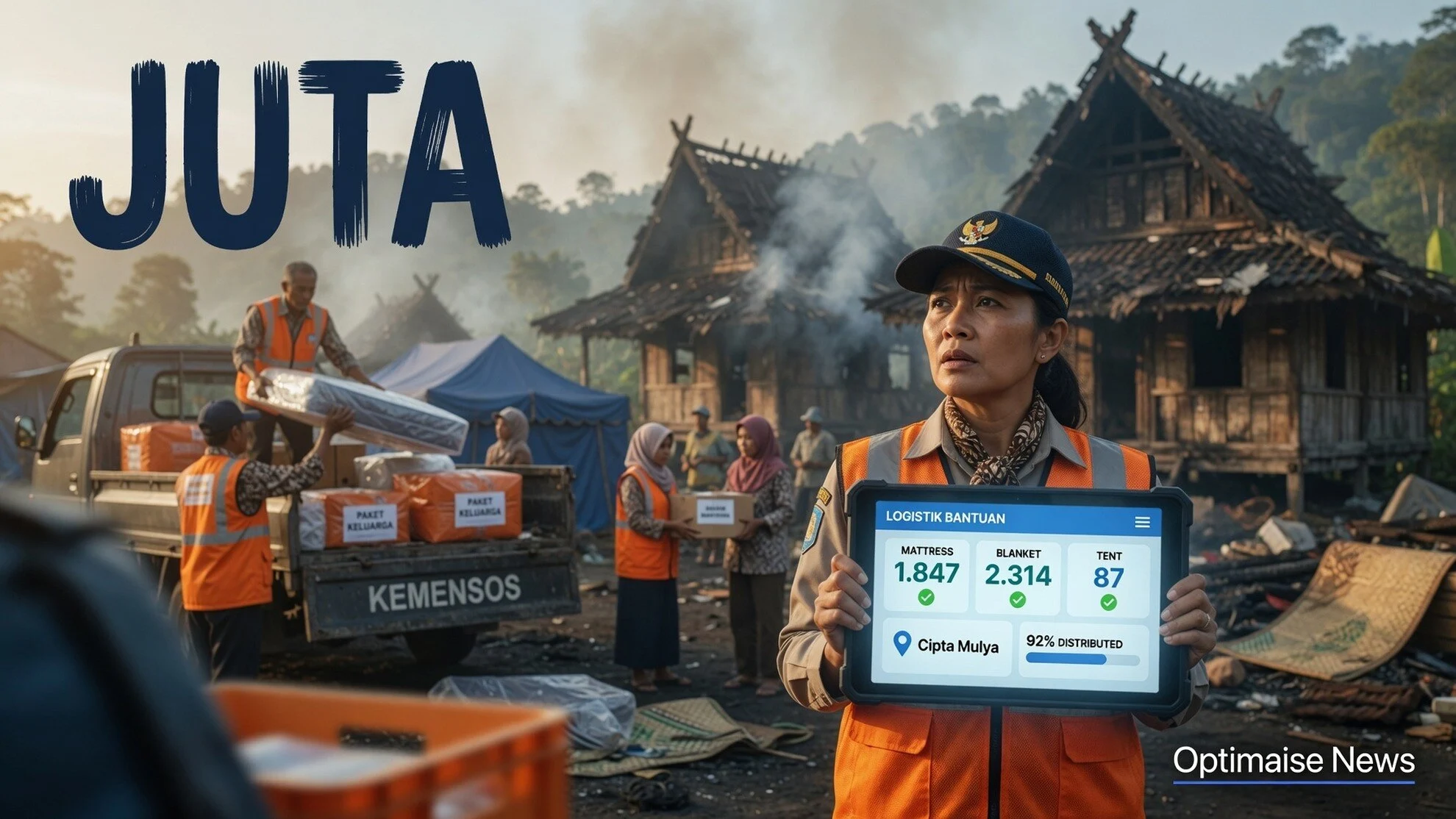 Rumah Hangus & Kemensos Kirim Rp278 Juta