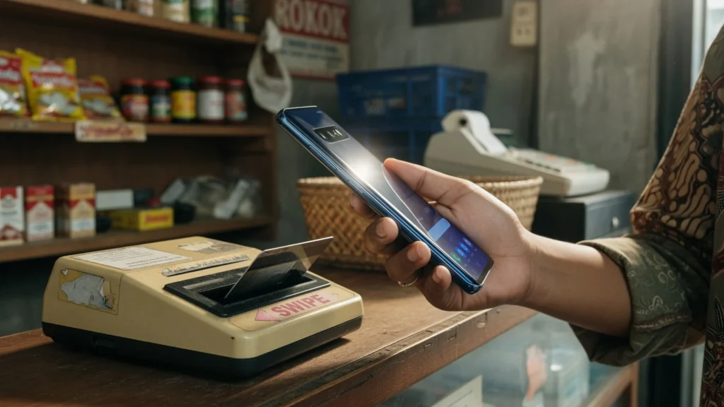 Pembayaran Magnetik di Mesin Kasir yang Belum NFC