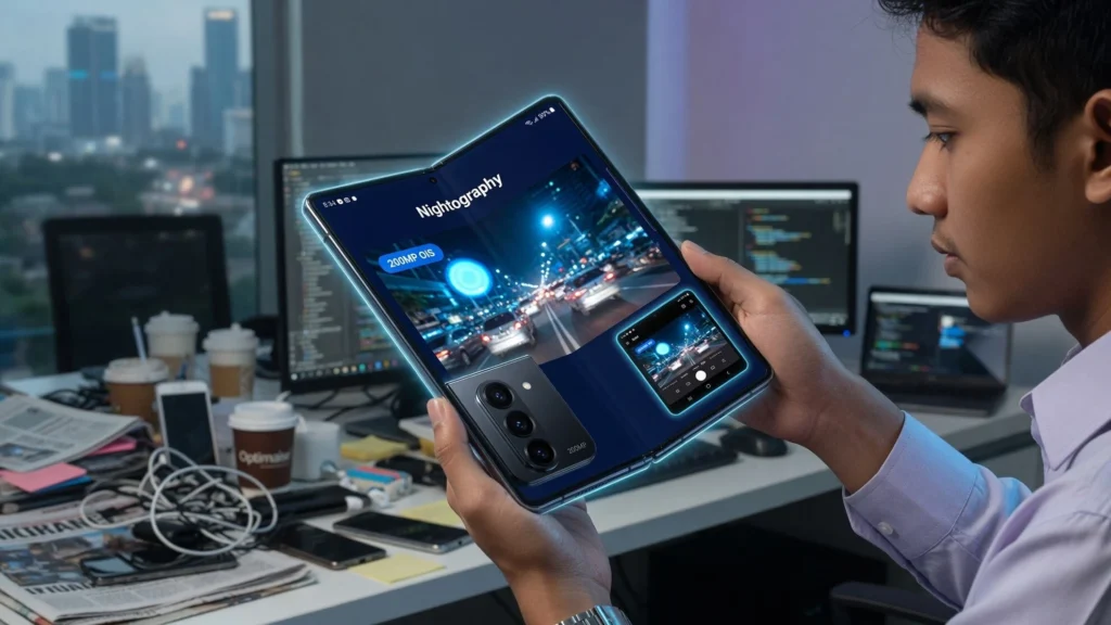 Layar Ganda 8 Inci plus Kamera 200 MP dengan Nightography