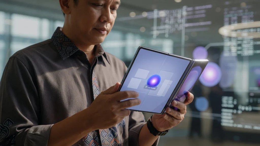 Layar penutup 5,5 inci dan utama 7,6 inci lebih luas