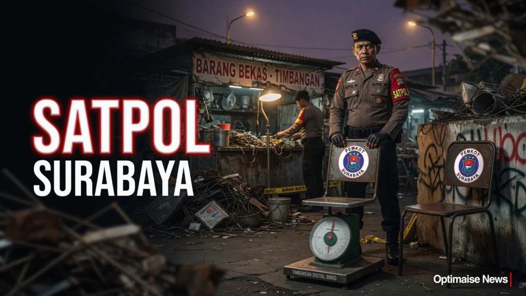 Satpol PP Surabaya Gagalkan Penimbangan Dua Kursi Besi Berlogo Pemkot