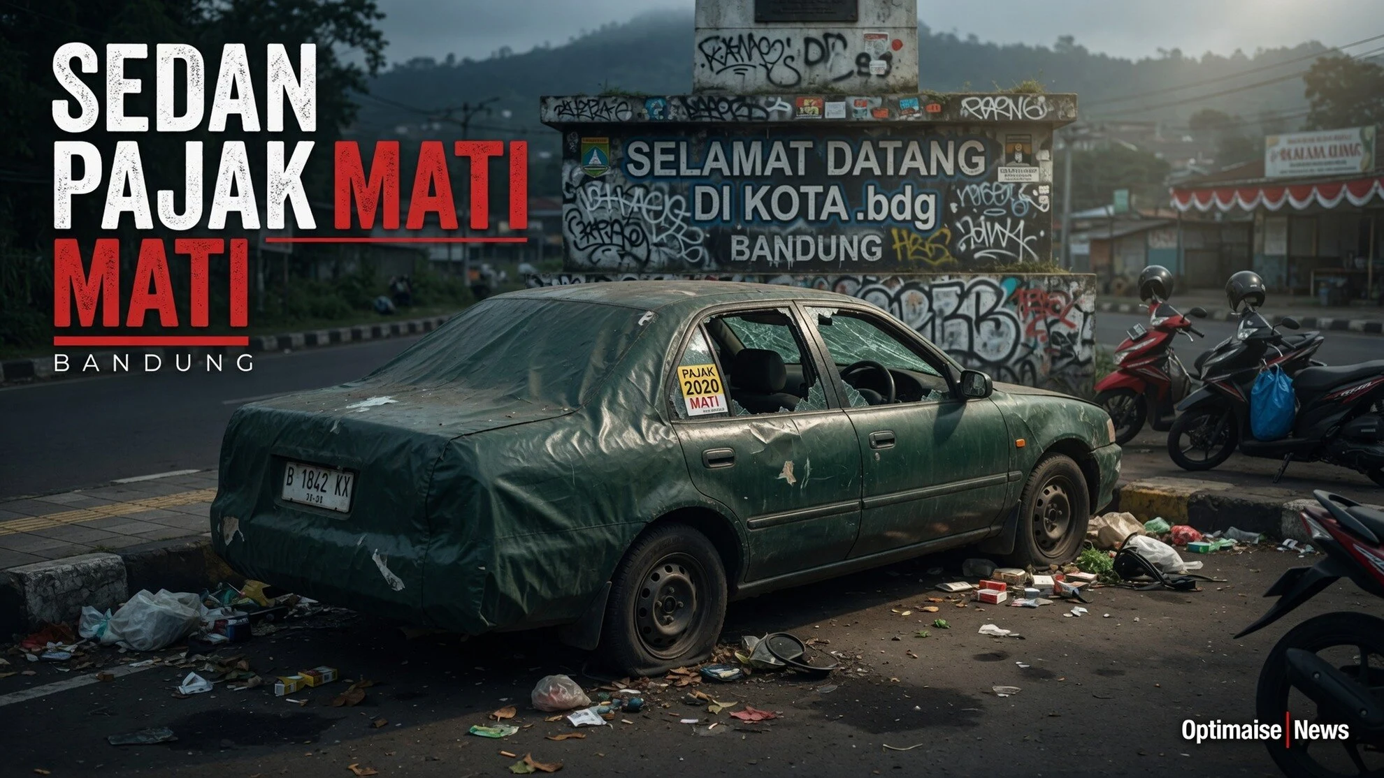 Sedan Pajak Mati 2020 Cemari Tugu Perbatasan Bandung