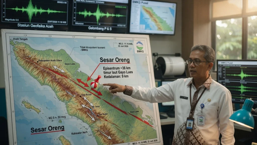 Sesar Oreng serta Mekanisme Geser yang Teridentifikasi