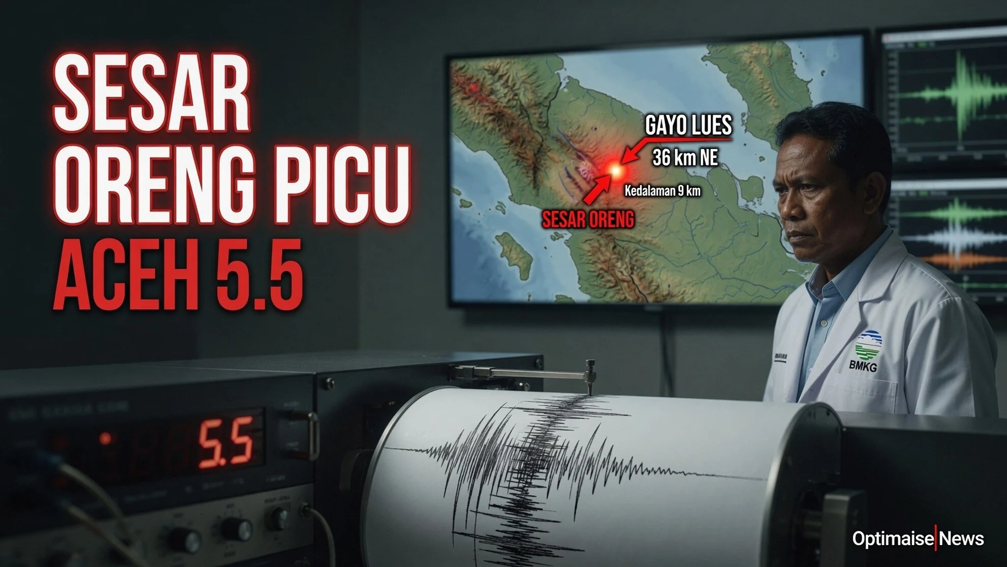 Sesar Oreng Picu Gempa Hari Ini M5,5 Hingga Medan