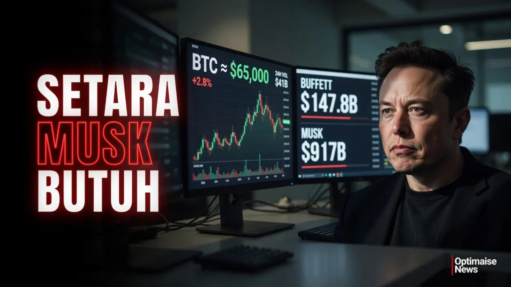 Setara Musk Butuh 14,3 Juta BTC di Harga US$65.000