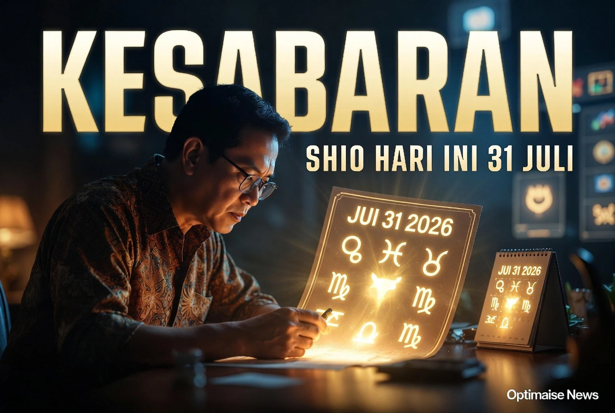 Shio hari ini 31 Juli 2026: Ahli Astrologi Sarankan Kesabaran