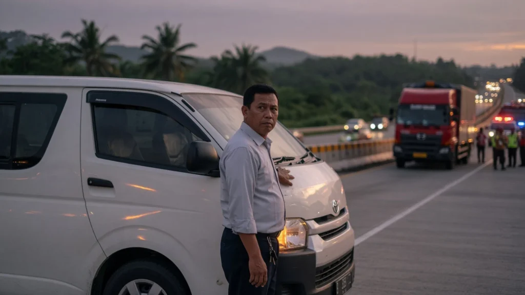 Detik-detik Tabrakan Hiace-Truk di KM 76