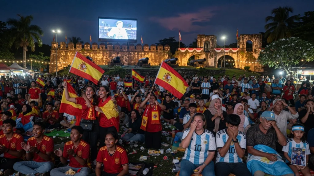 Air mata fans Argentina warnai momen kekalahan di tengah keramaian