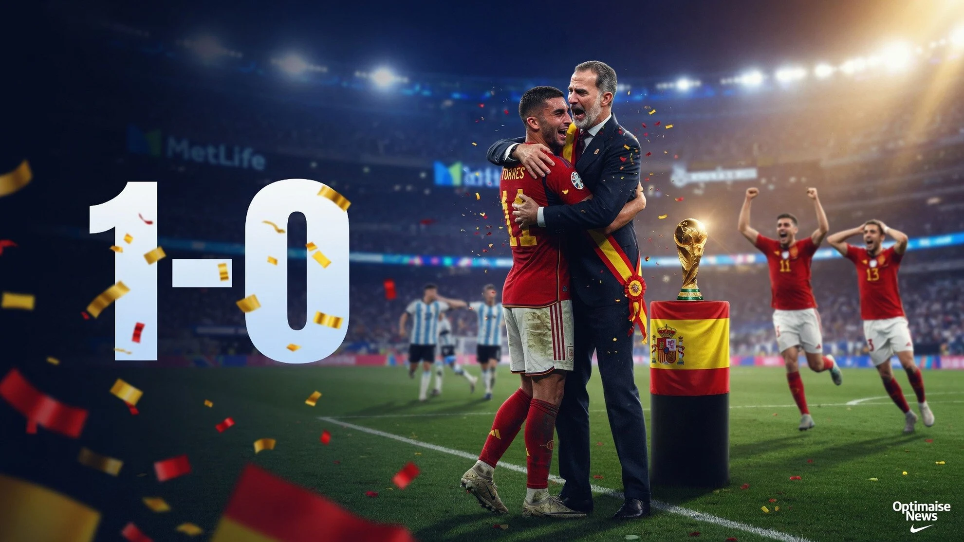 Spanyol 1-0 Argentina: Pelukan Raja Felipe VI ke Seluruh