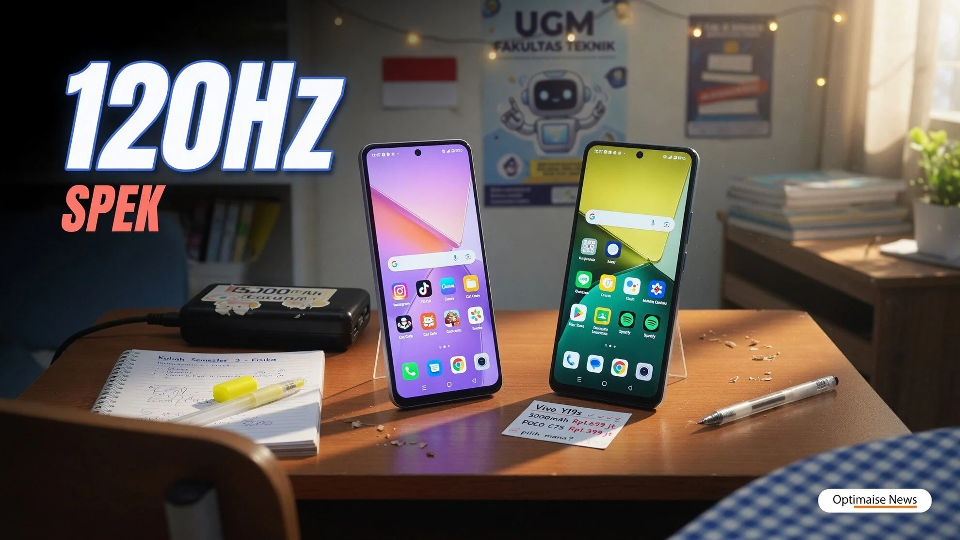 Spesifikasi HP Rp1-2 Juta: RAM 8 GB & Layar 120Hz