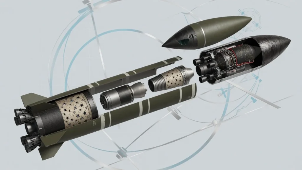 Navigasi satelit serta warhead manuver untuk ketepatan sasaran