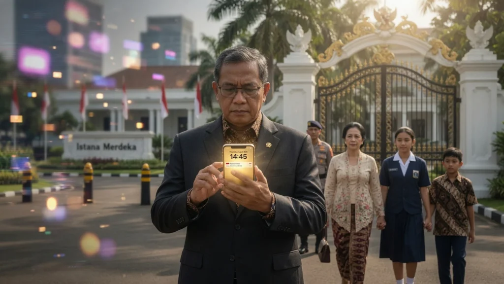 Momen Tiba Bersama Keluarga di Gerbang Istana