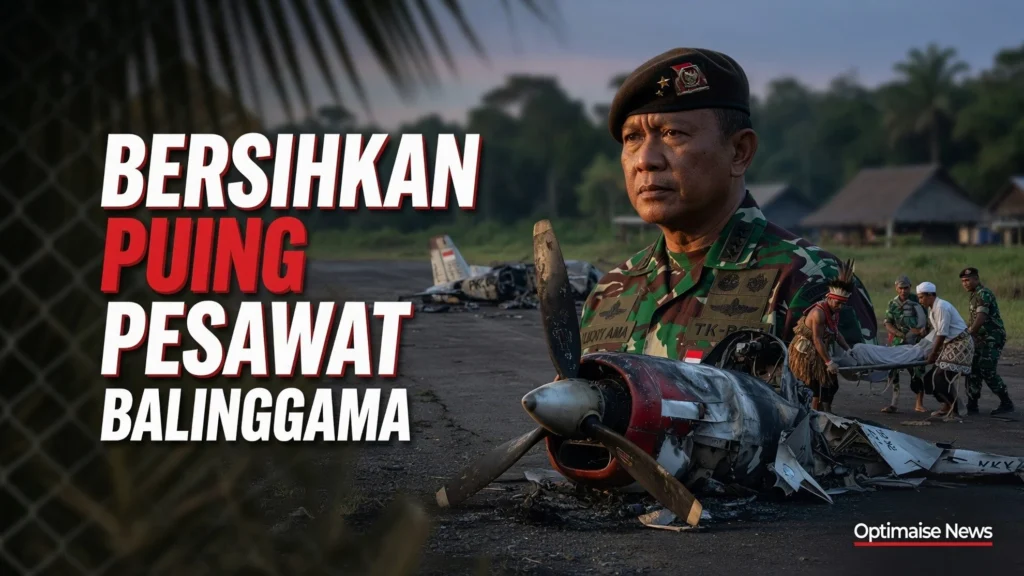 TNI Bersihkan Puing Pesawat KKB, Akses Balinggama Pulih
