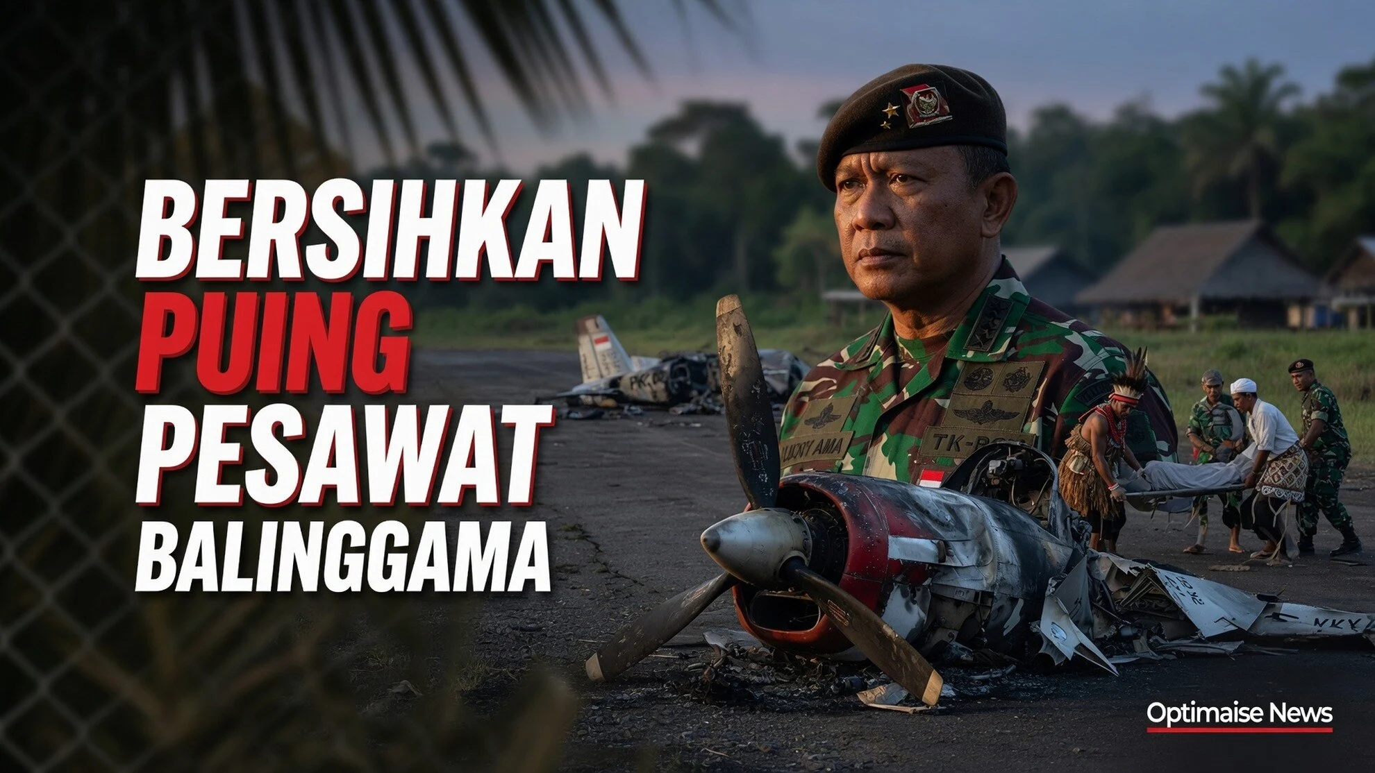TNI Bersihkan Puing Pesawat KKB, Akses Balinggama Pulih