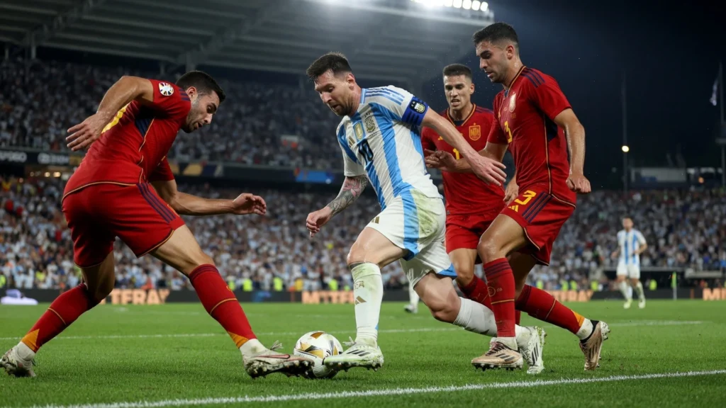 Spanyol Membungkam La Pulga Sejak Kickoff hingga Perpanjangan Waktu