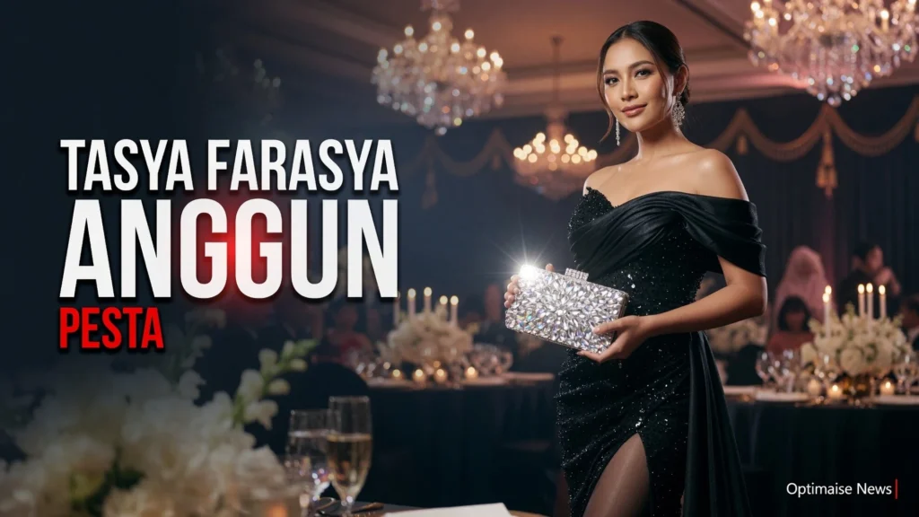 Tasya Farasya Anggun di Pesta Malam dengan Gaun Hitam Payet