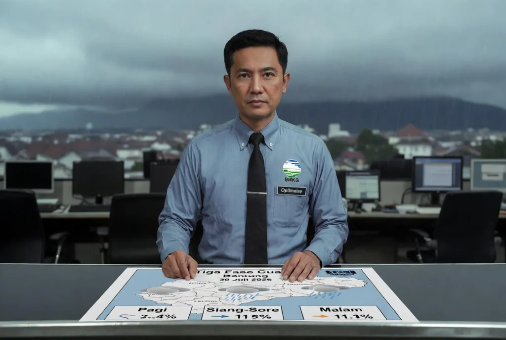 Siang-Sore: Awan Tebal dan Hujan Ringan Lokal