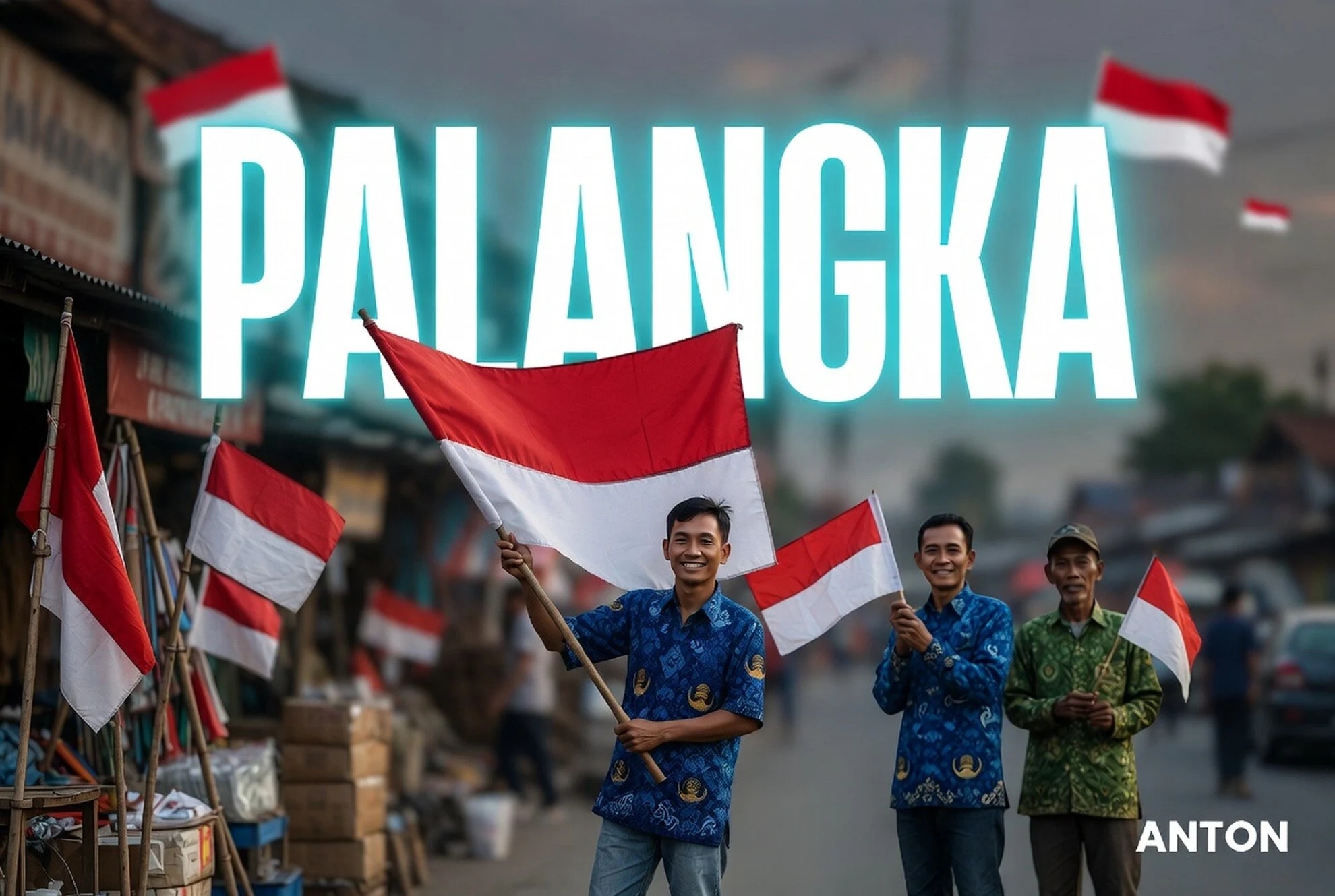 Tiga Pedagang Bandung Raih Rezeki HUT RI 81 Jual Bendera di Palangka