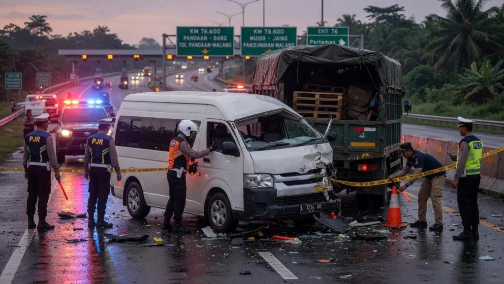 Kronologi Tabrak Belakang Hiace-Truk di KM 76