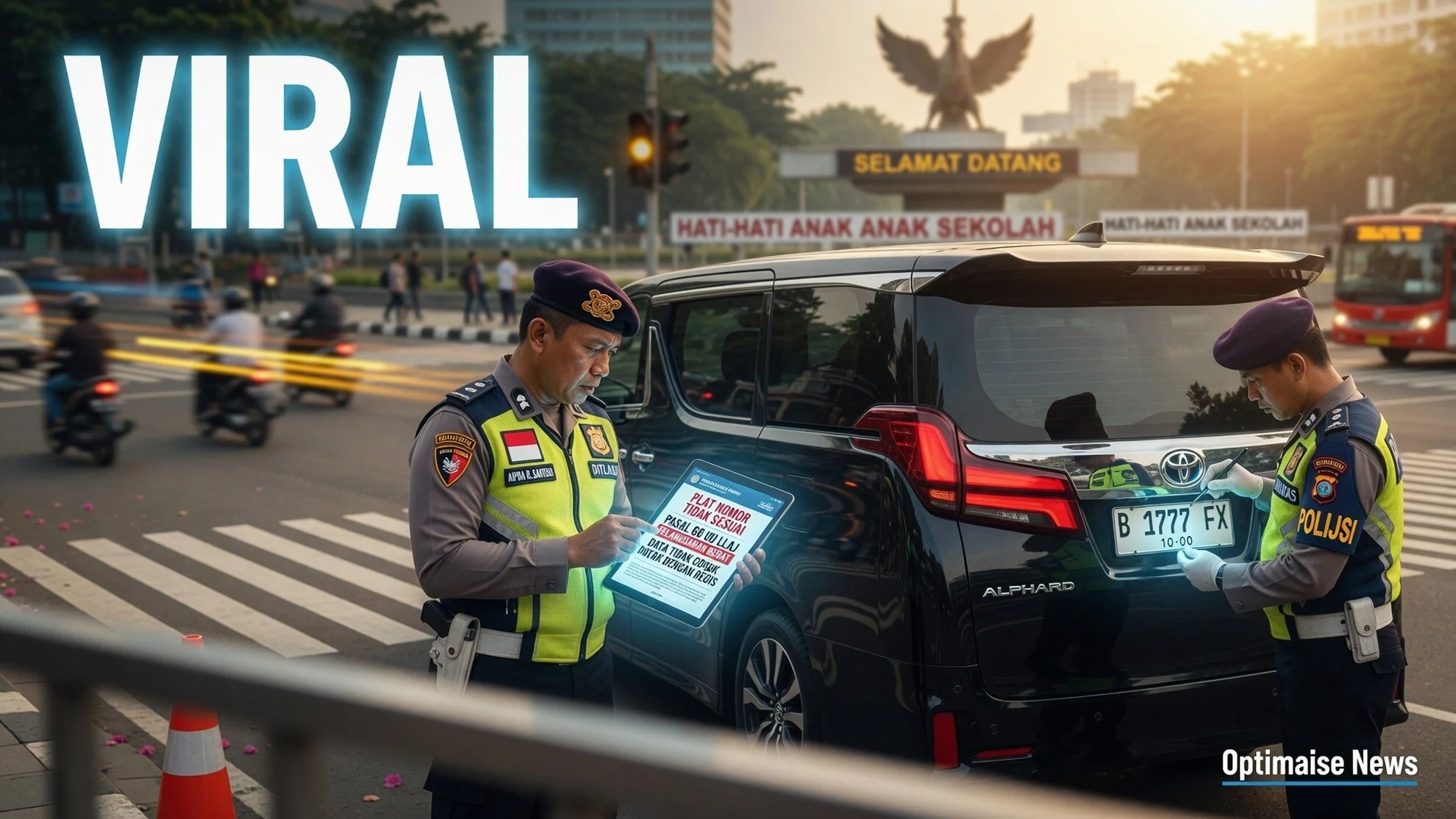 Usai Cekcok Viral, Alphard HI Ditilang Dual Pasal Pelat