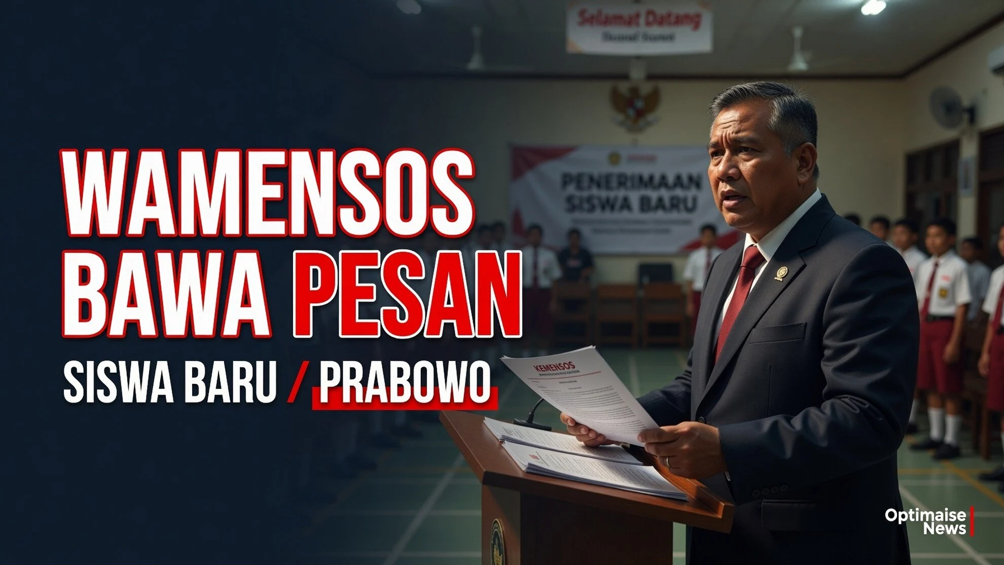 Wamensos Bawa Pesan Prabowo ke Ratusan Siswa Baru, 262 Anak