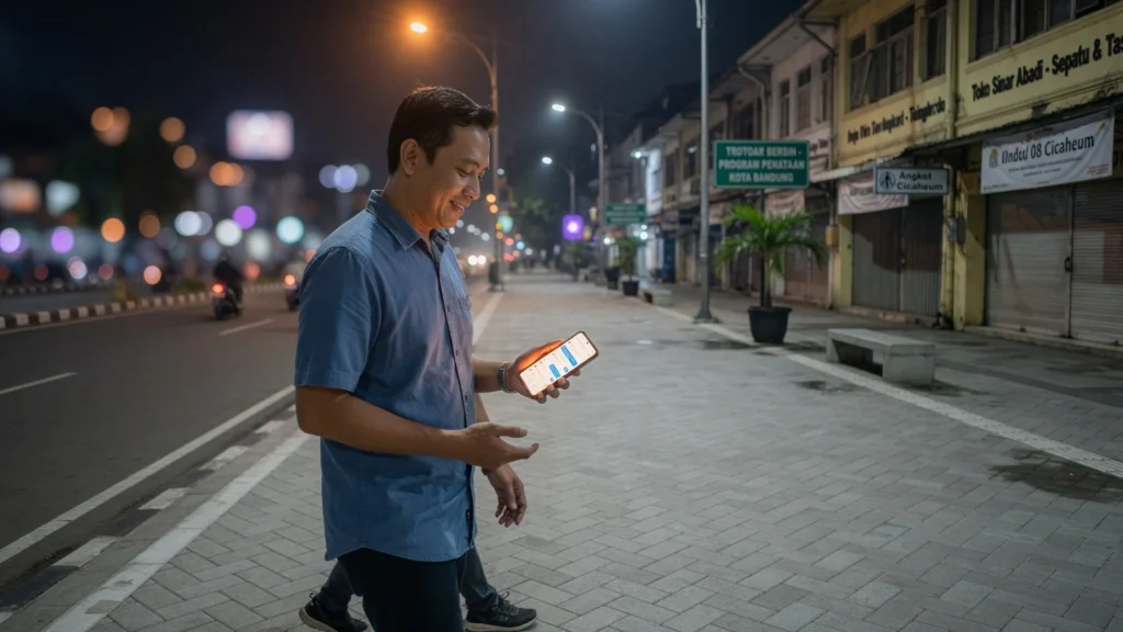 Malam Sepi di Jalur Pejalan Kaki Memicu Khawatir Aksi Begal