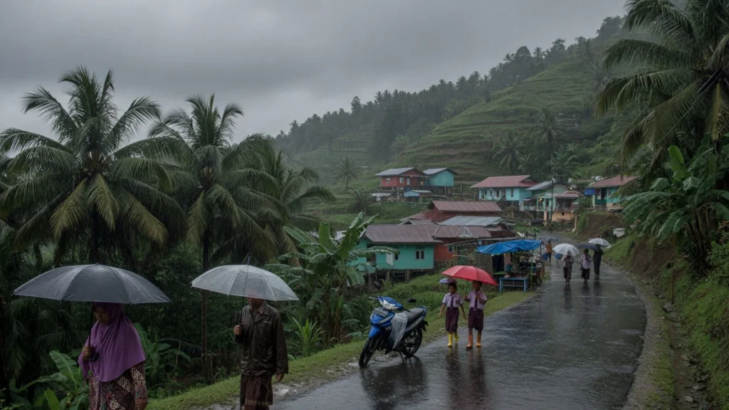 Wilayah Berisiko Angin Kencang di Luar Zona Hujan Utama