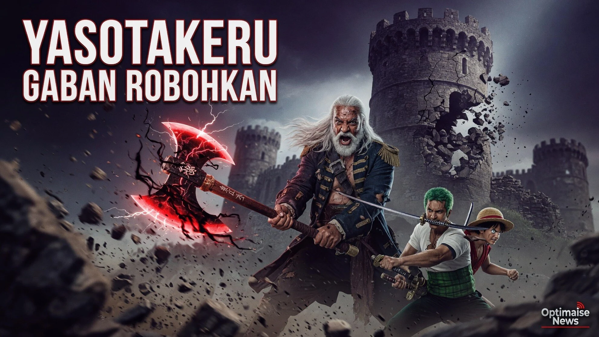 Yasotakeru Gaban Robohkan Menara Kastel Aurust di Elbaf