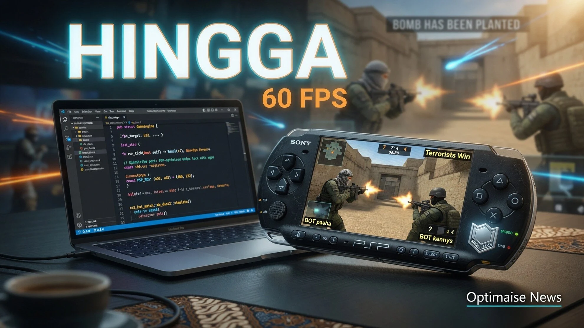 Yifeng Wang Bawa Counter-Strike ke PSP Hingga 60 FPS