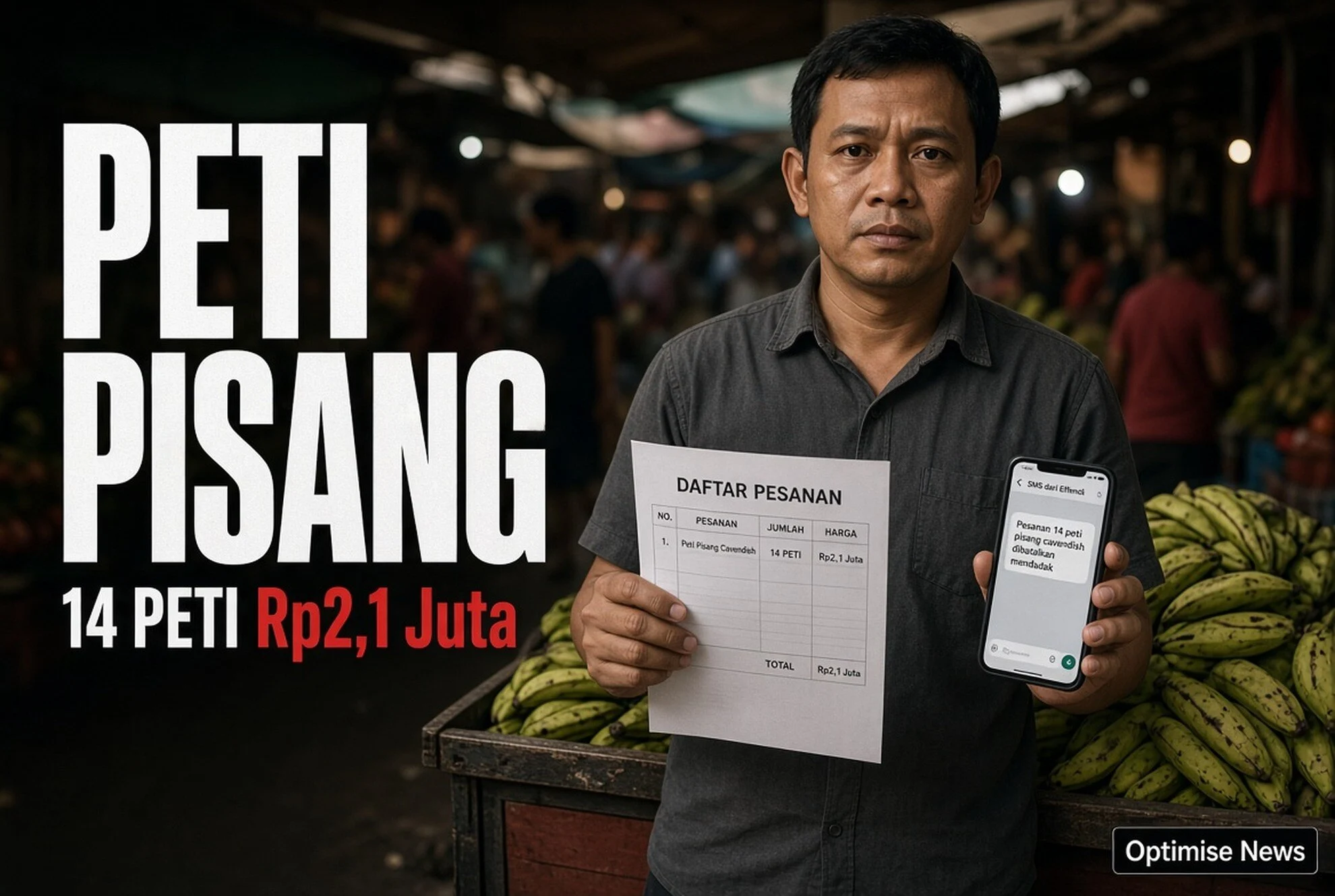 14 Peti Pisang Rp2,1 Juta Batal, Pedagang Metro Lolos via Threads