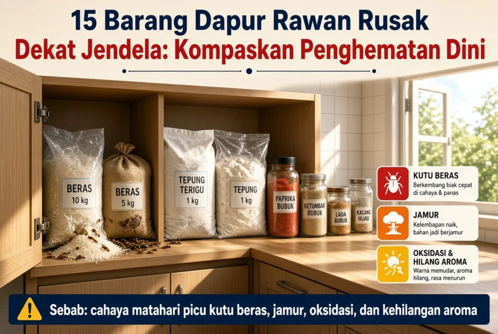Fakta Penyebab Paparan Cahaya Rusak Barang Dapur
