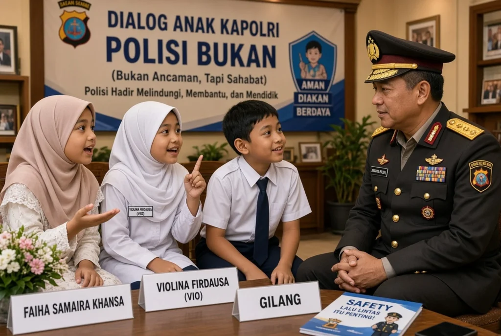 Pandangan anak-anak tentang tugas polisi sebagai pelindung