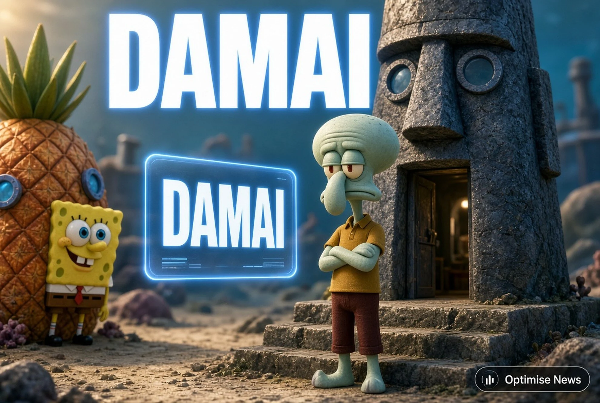 8 Meme Rumah Moai Squidward: Emoji Batu yang Gagal Damai