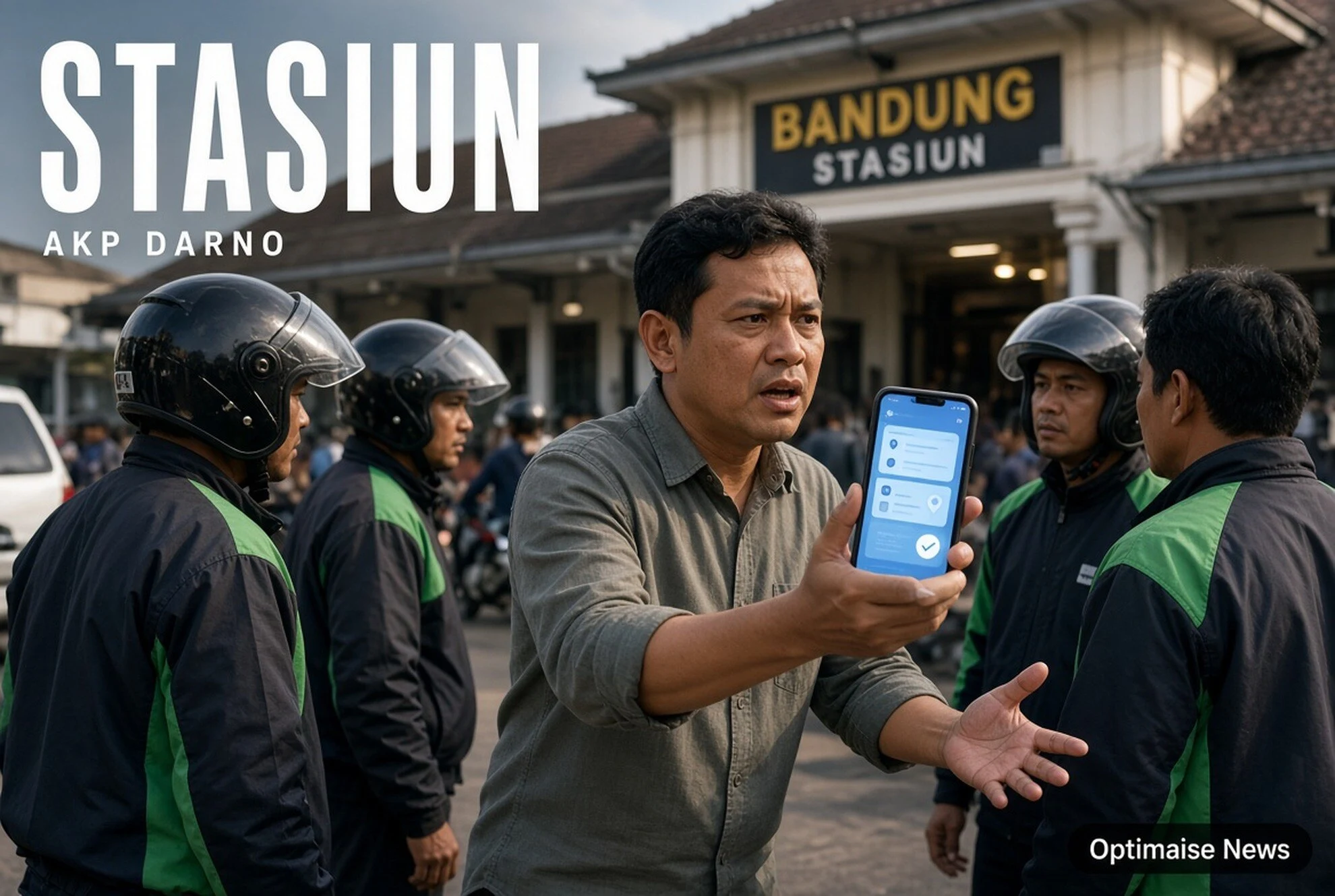 AKP Darno Mediasi: Sopir Taksi Online & Ojek Pangkalan Stasiun