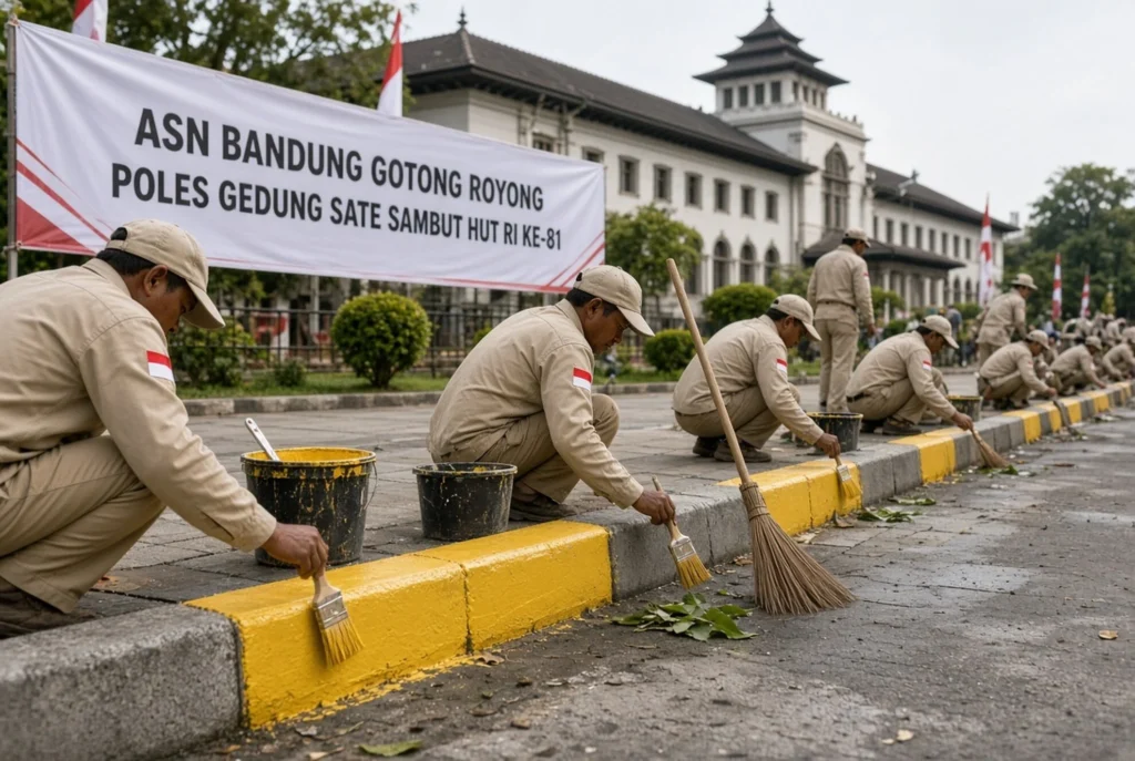PENAMPAKAN Wajah Baru Gedung Sate Dikebut Jelang Peringatan