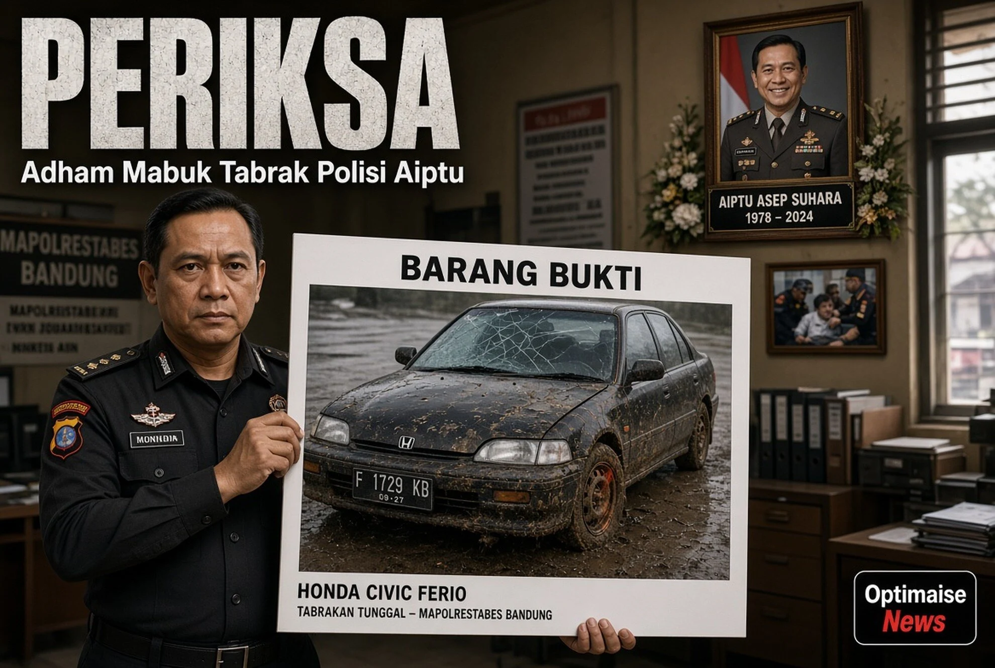 Adham Mabuk Tabrak Polisi Aiptu Asep, TNI Mohon Maaf & Periksa 3