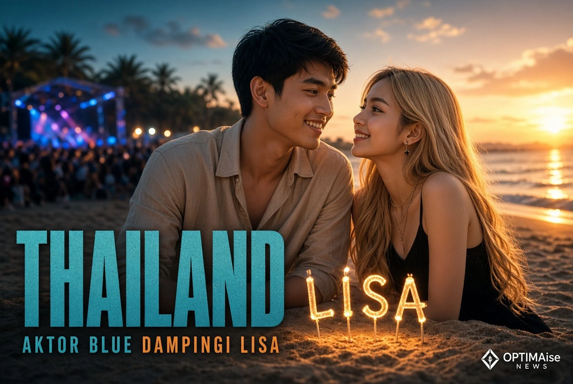 Aktor Blue Dampingi Lisa Rayakan Ultah 29 di Thailand