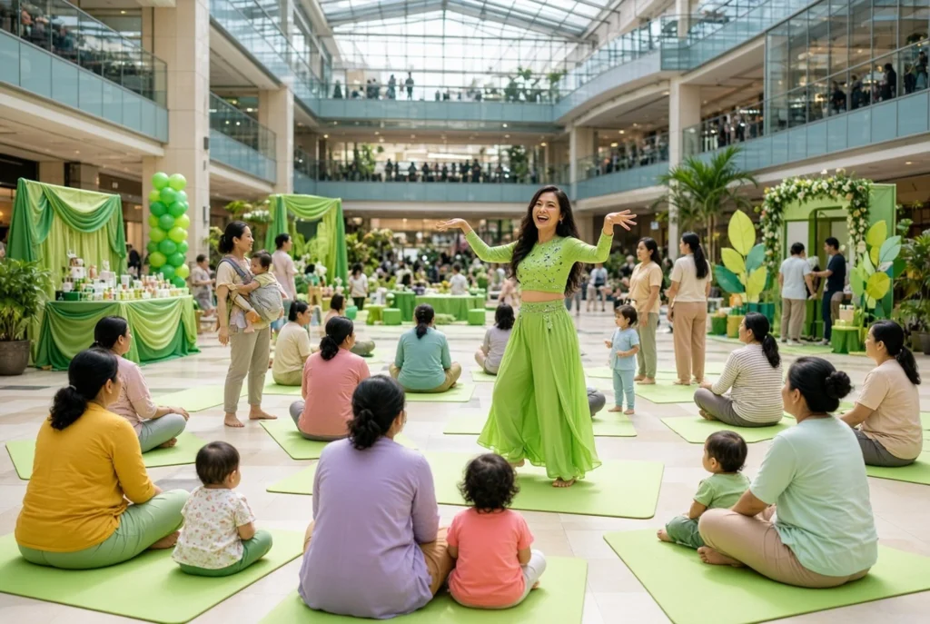 Aktivitas Mama dan Si Kecil Sebelum Panggung: Yoga hingga Catch The Lime