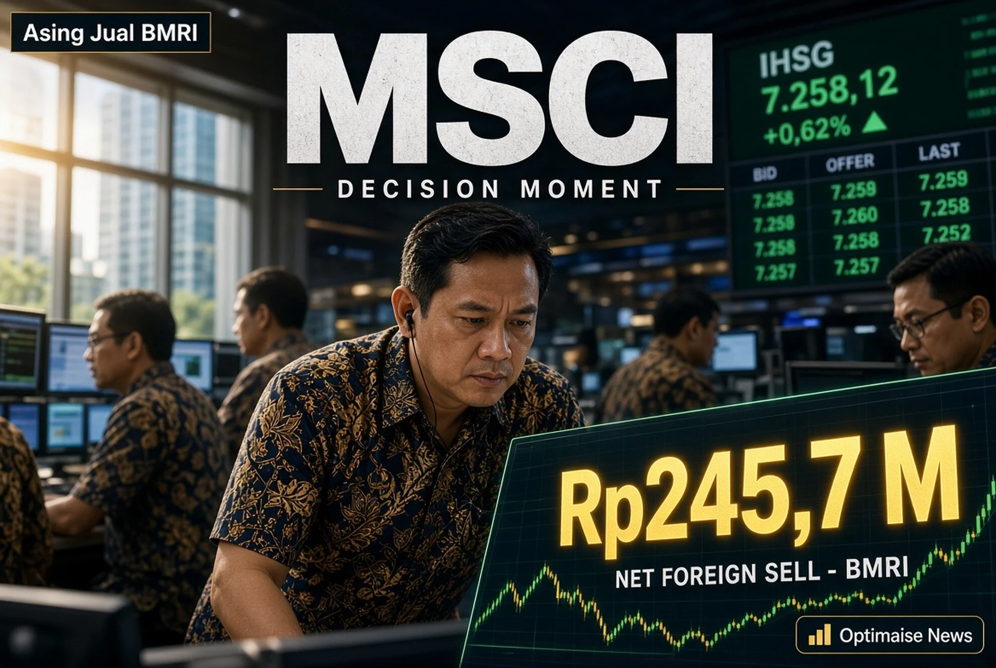 Asing Jual BMRI Rp246 M Jelang MSCI