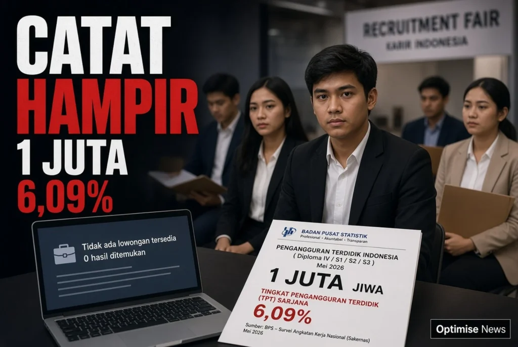 BPS Catat Hampir 1 Juta Pengangguran Lulusan Tinggi Mei 2026