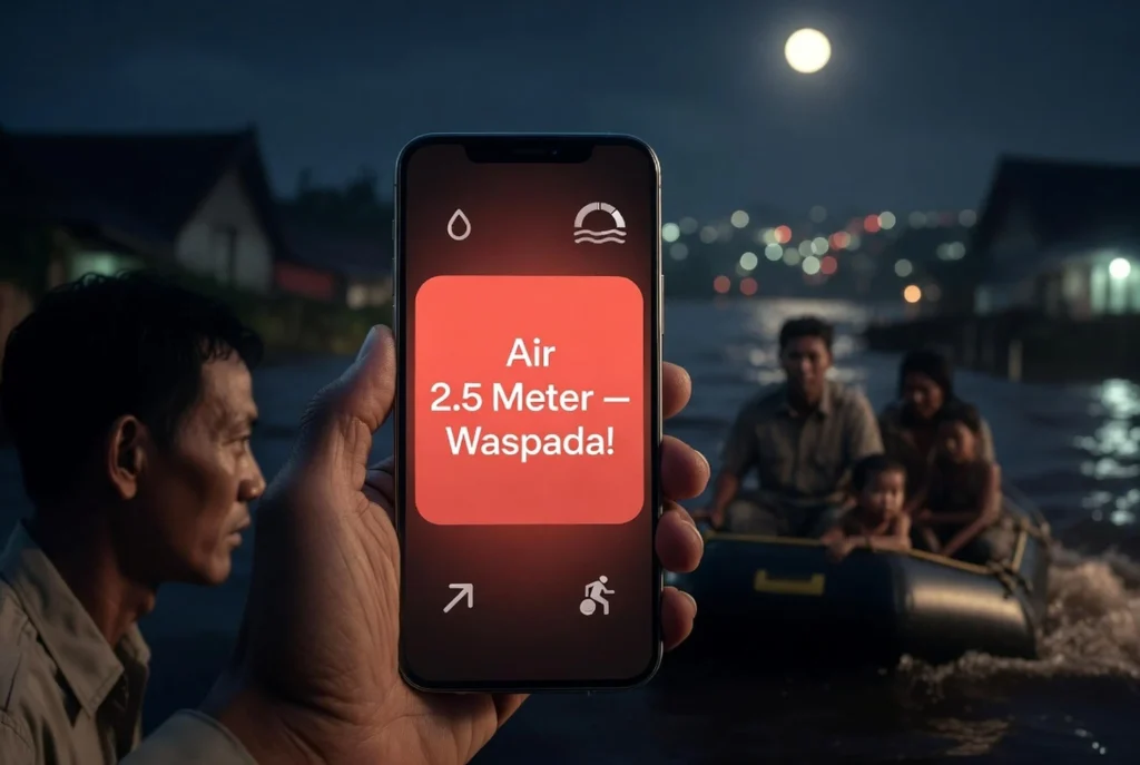 Peringatan dini saat air melewati satu meter