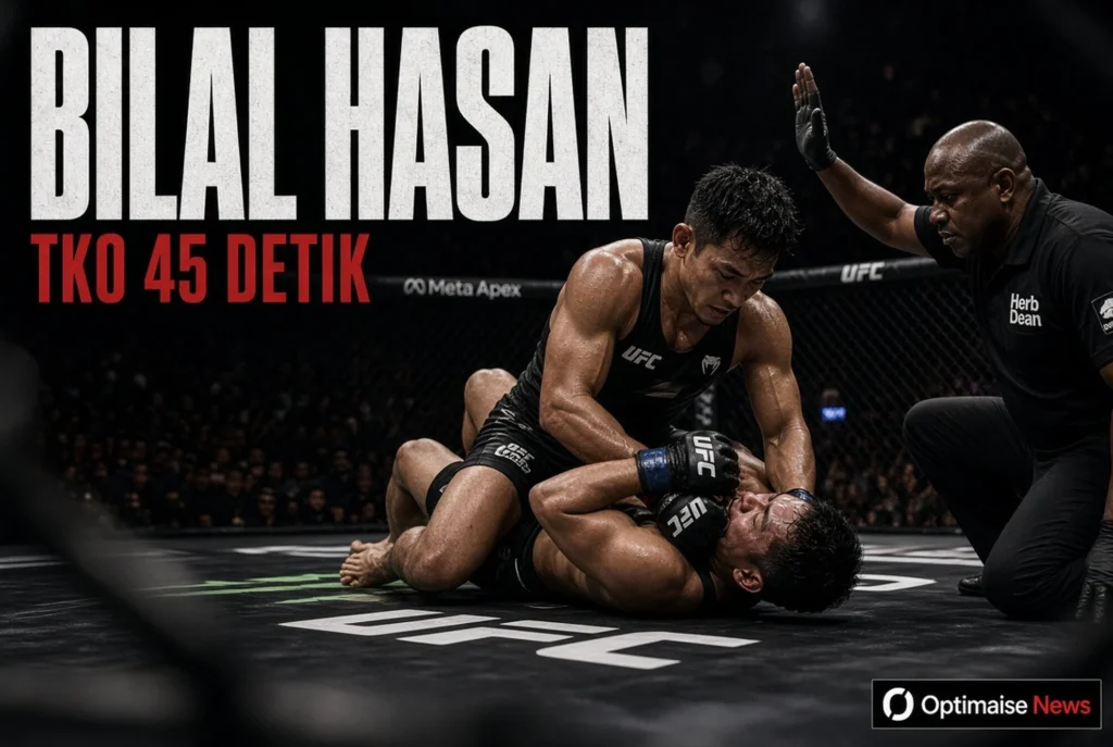 Bilal Hasan TKO 45 Detik, Petarung RI Kedua Raih Kontrak UFC