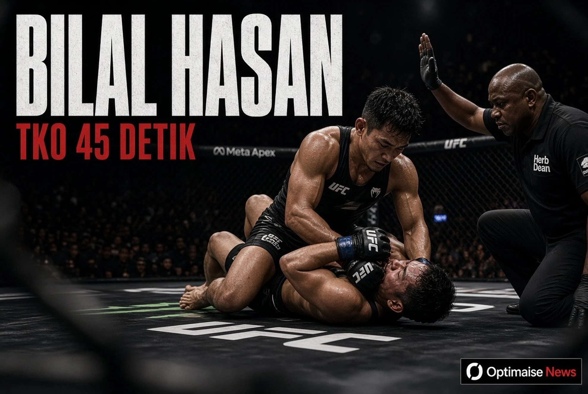 Bilal Hasan TKO 45 Detik, Petarung RI Kedua Raih Kontrak UFC