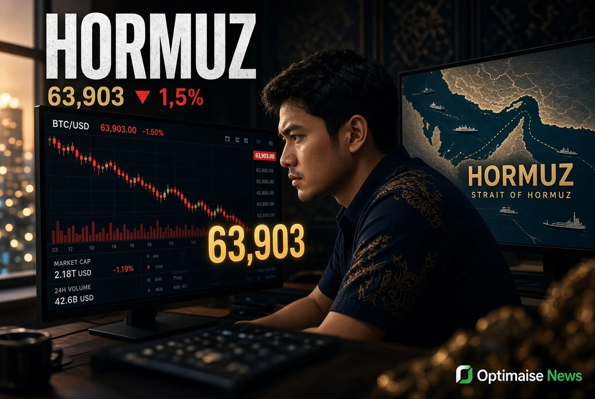 Bitcoin Anjlok 1,5% ke US$63.903 Imbas Ketidakpastian Selat Hormuz