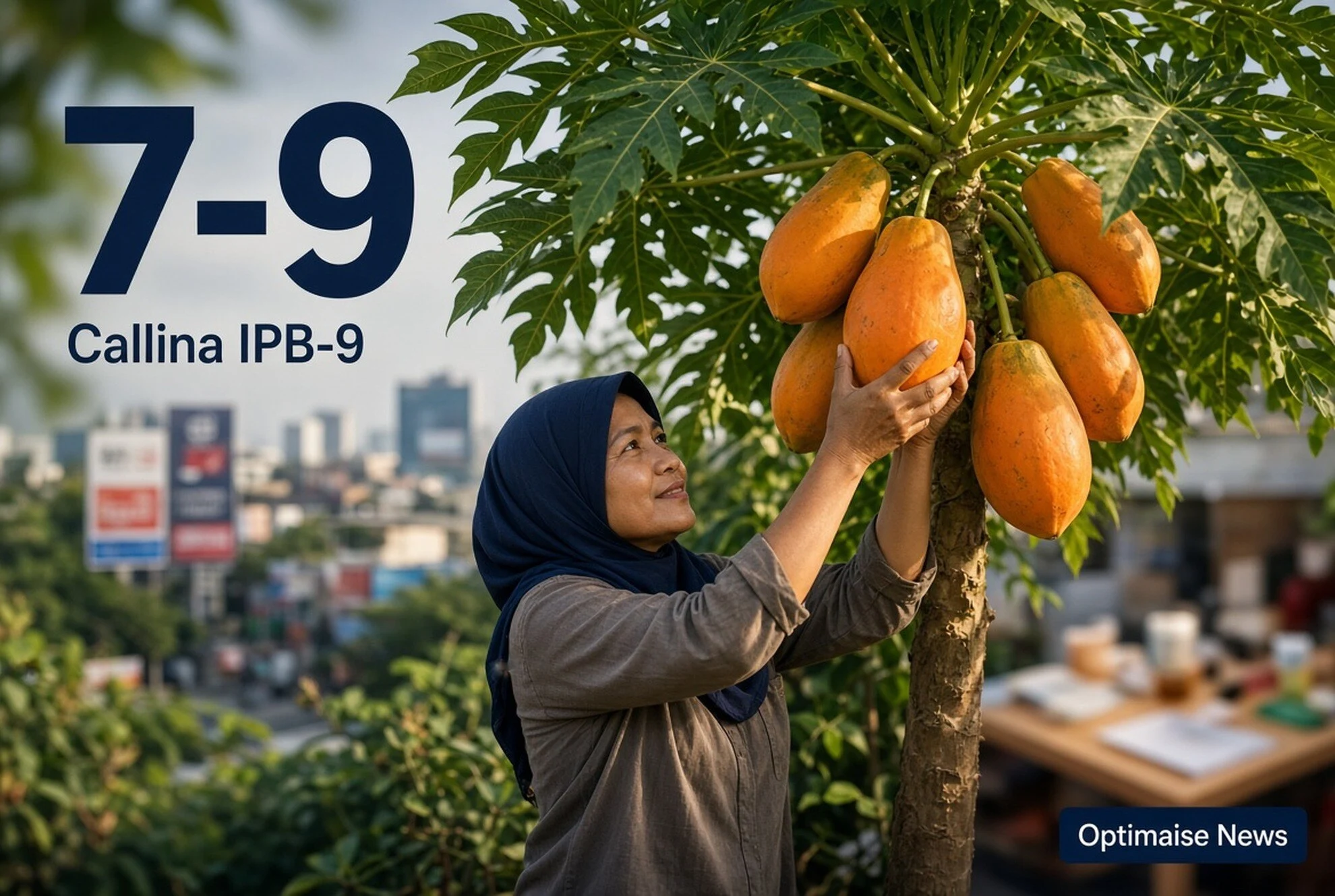 Callina IPB-9 Panen Pepaya California Lebat Usia 7-9 Bulan